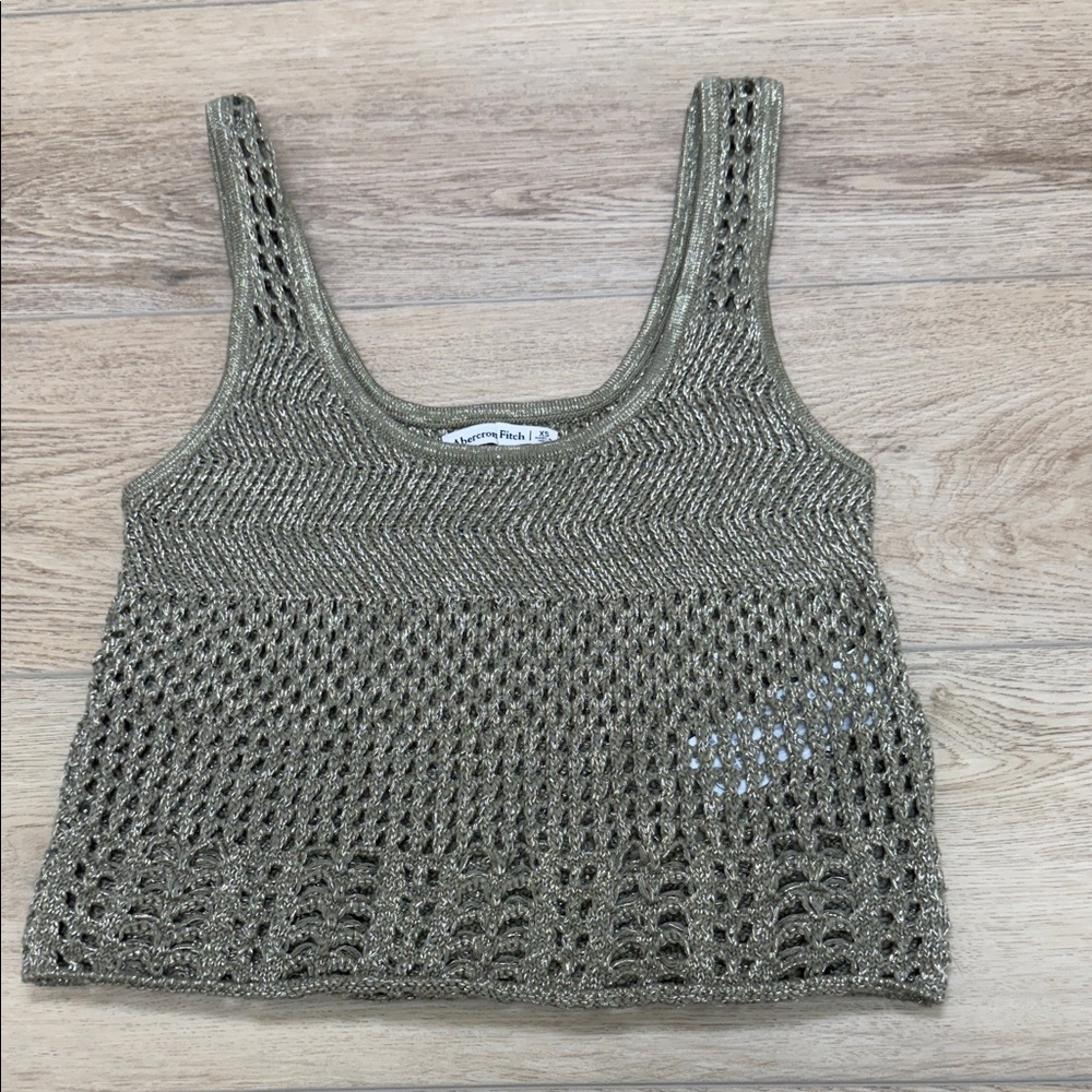 Abercrombie & Fitch Olive/Beige Knit Crop Top